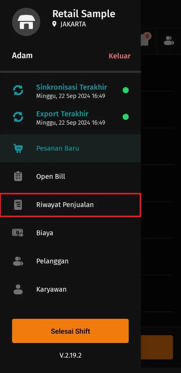 Cara mencetak struk pembayaran